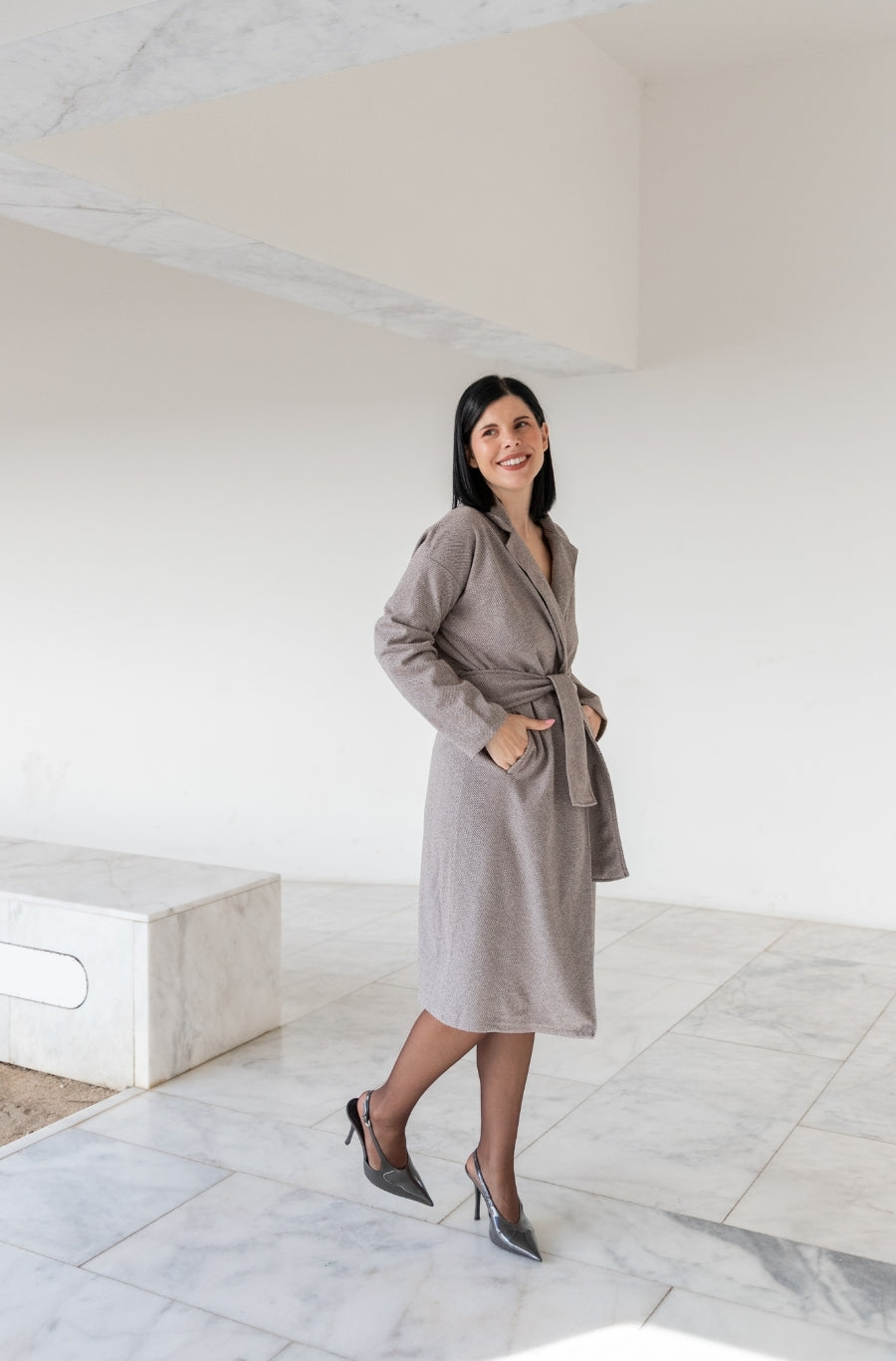 Casaco Harmonia Espiga Castanho