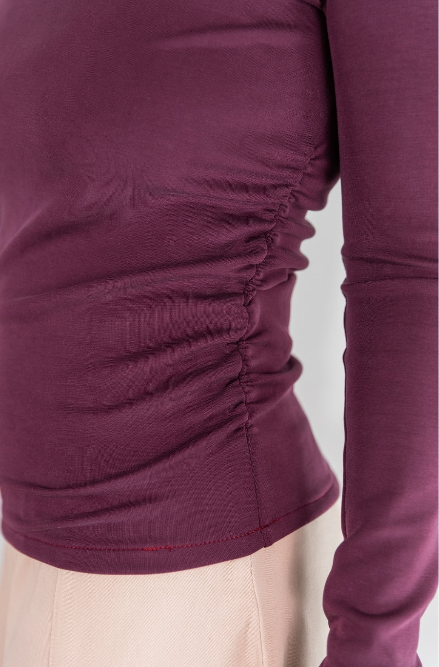 Camisola Drapeada Bordou