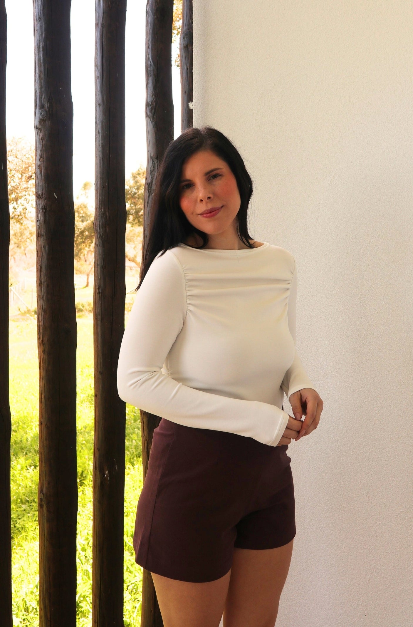 Camisola Drapeada Branca