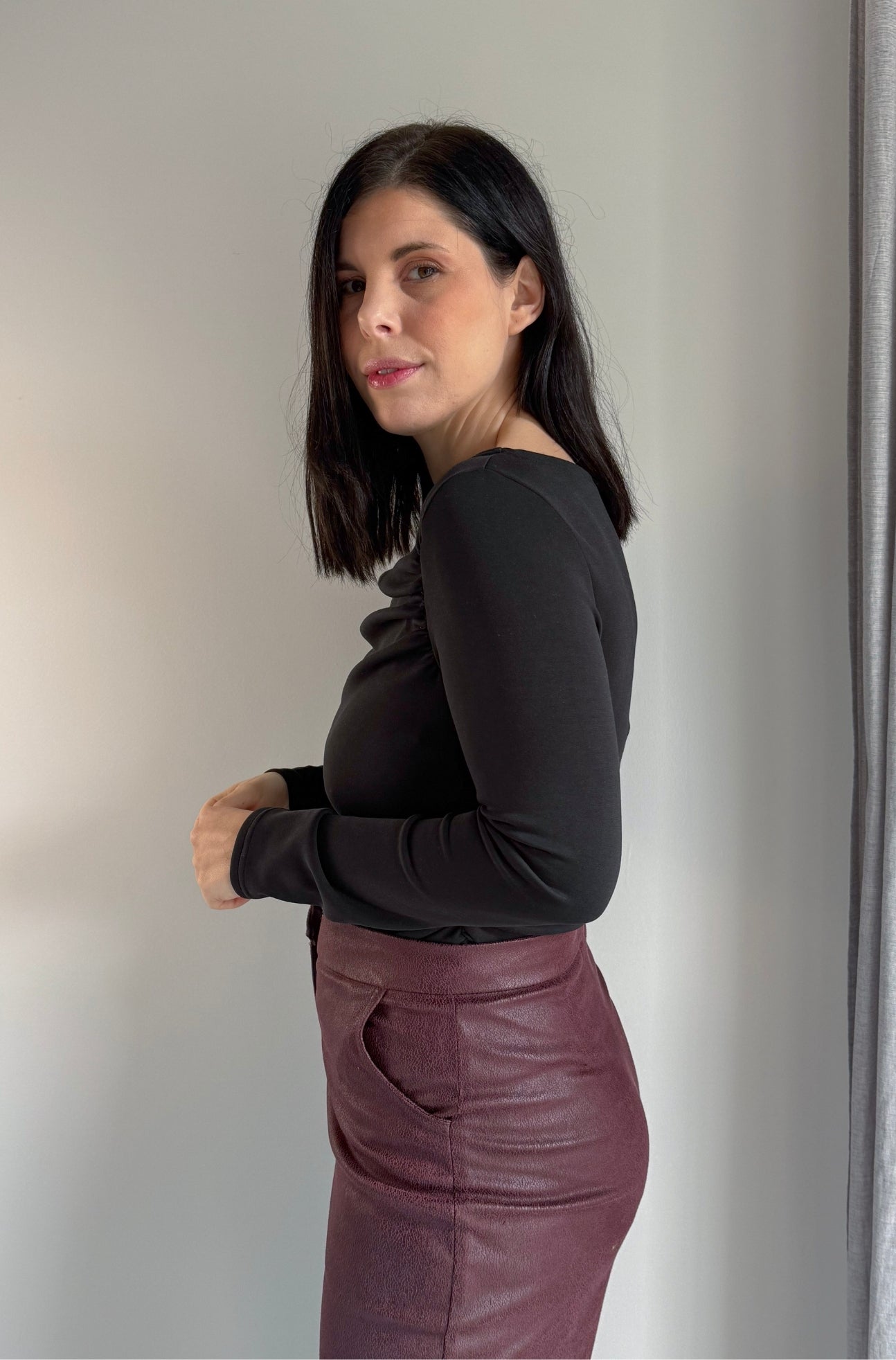 Camisola Drapeada Preto