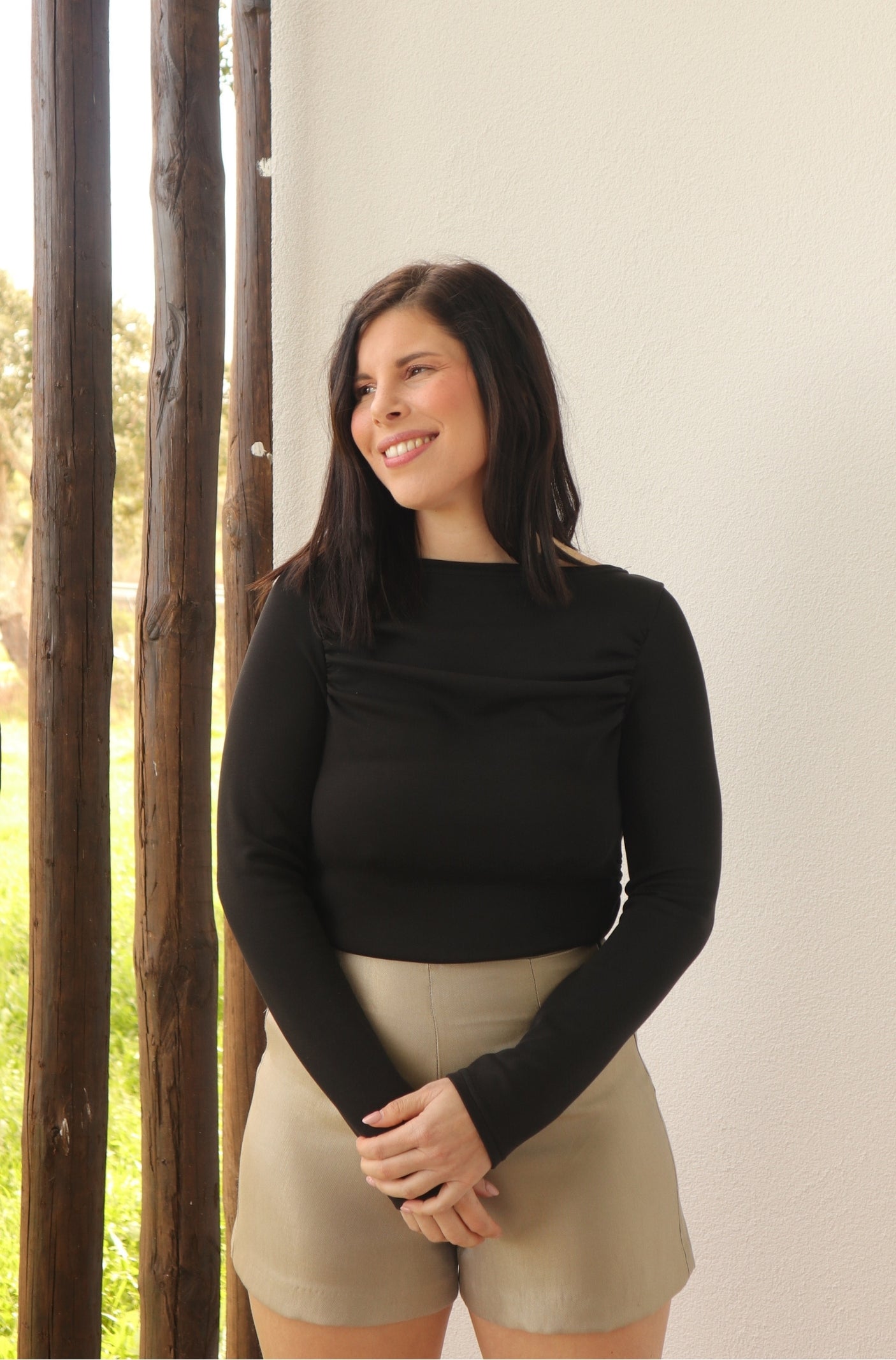 Camisola Drapeada Preto