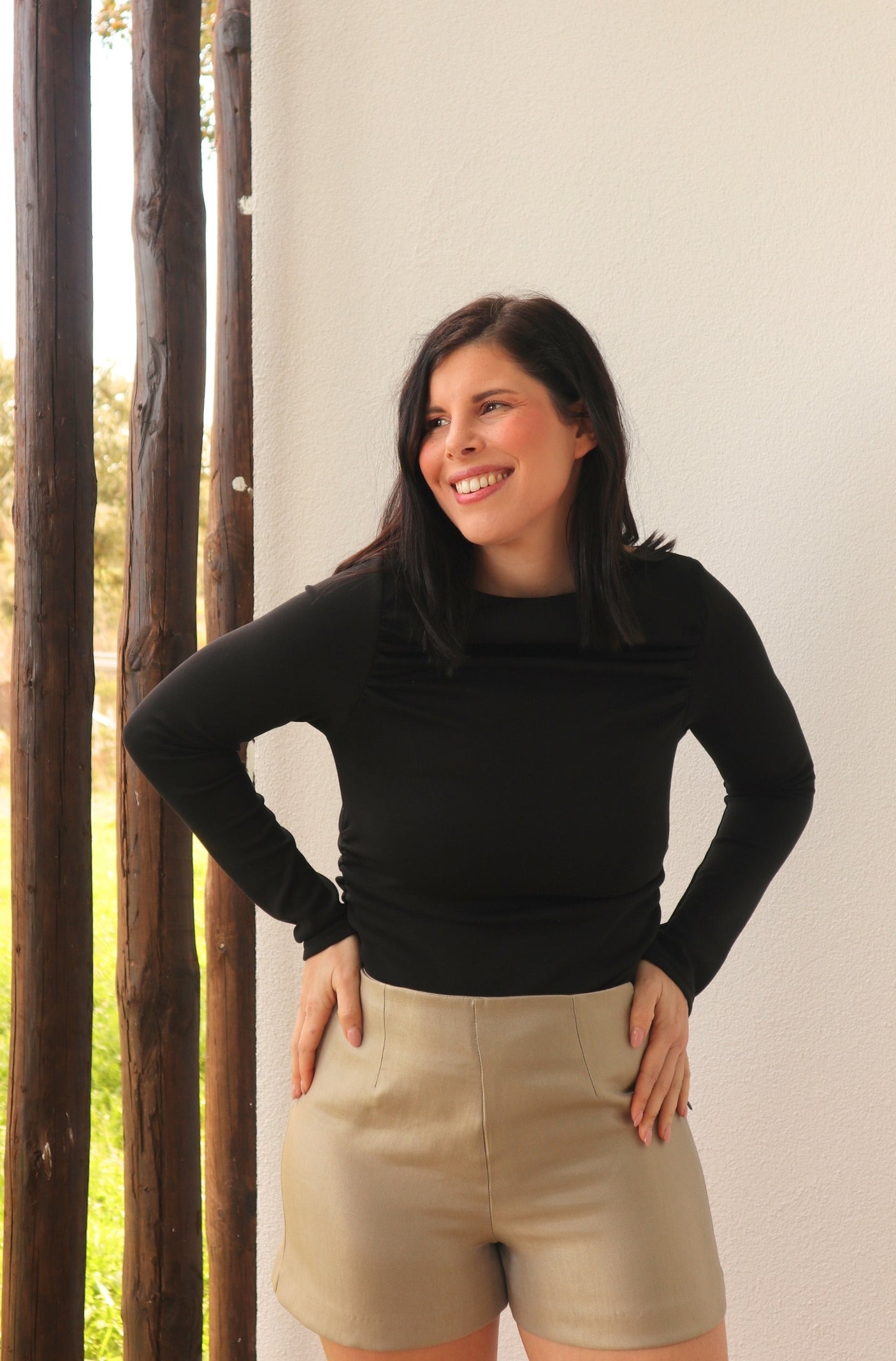 Camisola Drapeada Preto