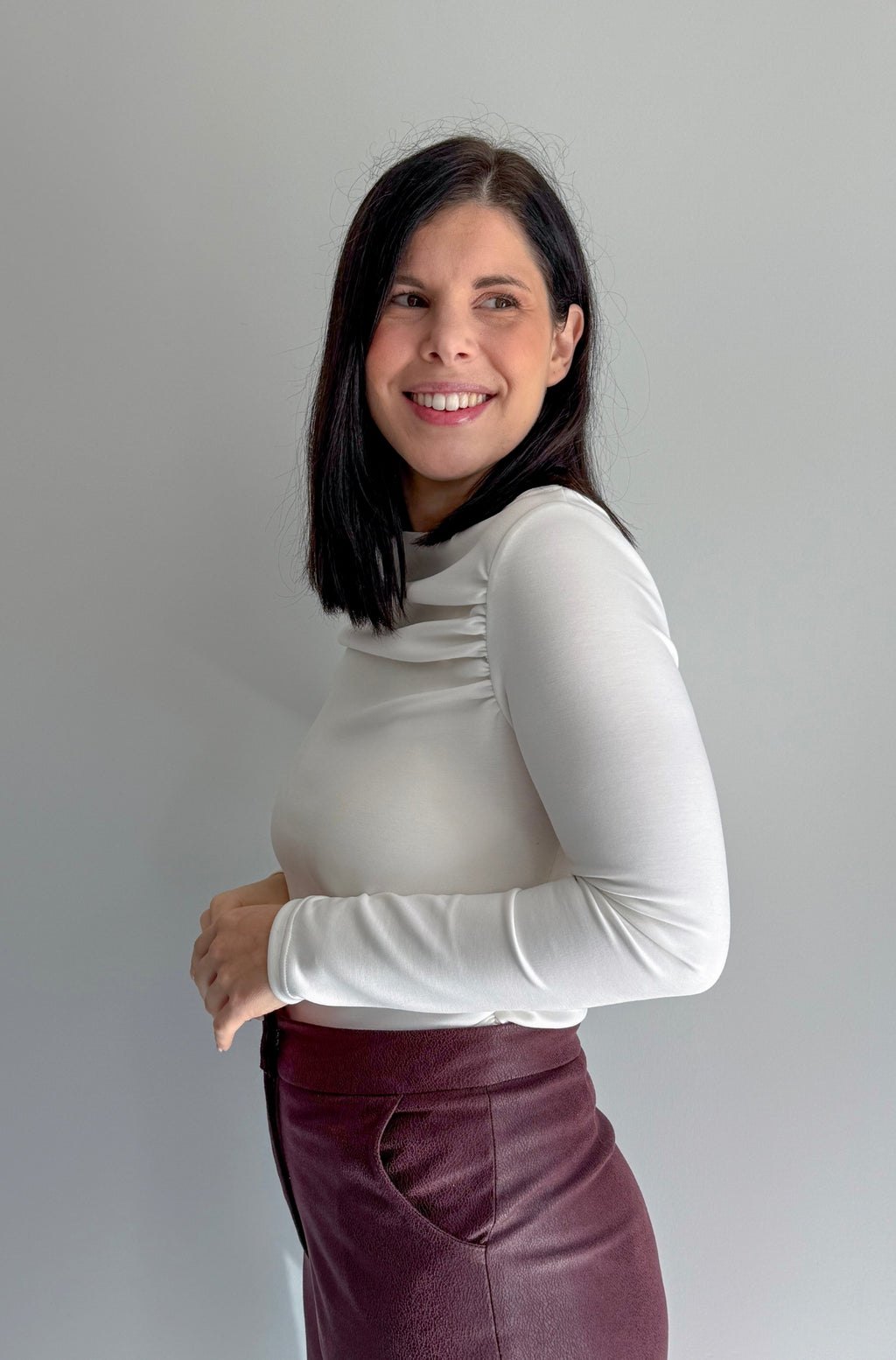 Camisola Drapeada Branca