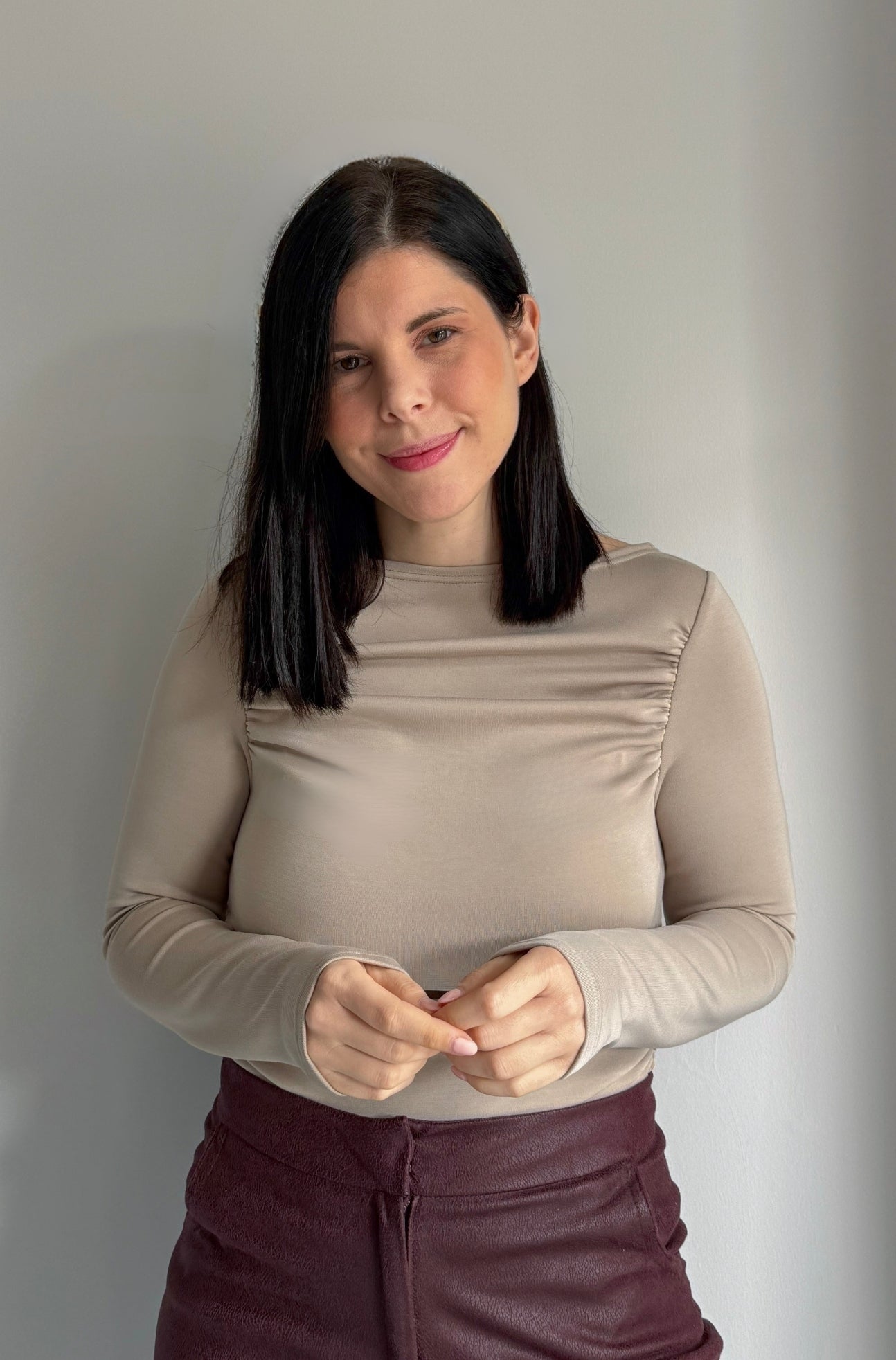 Camisola Drapeada Creme