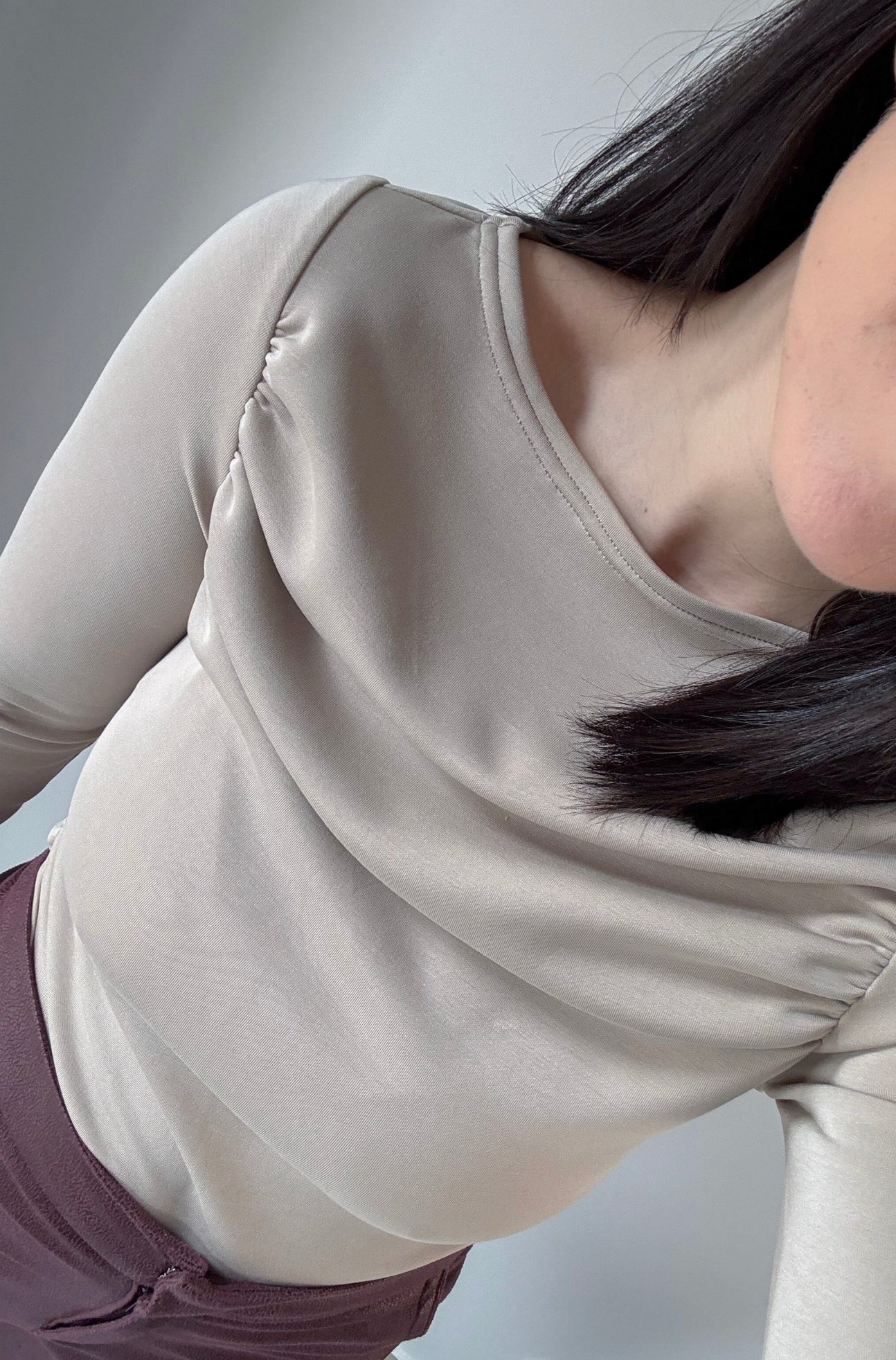 Camisola Drapeada Creme