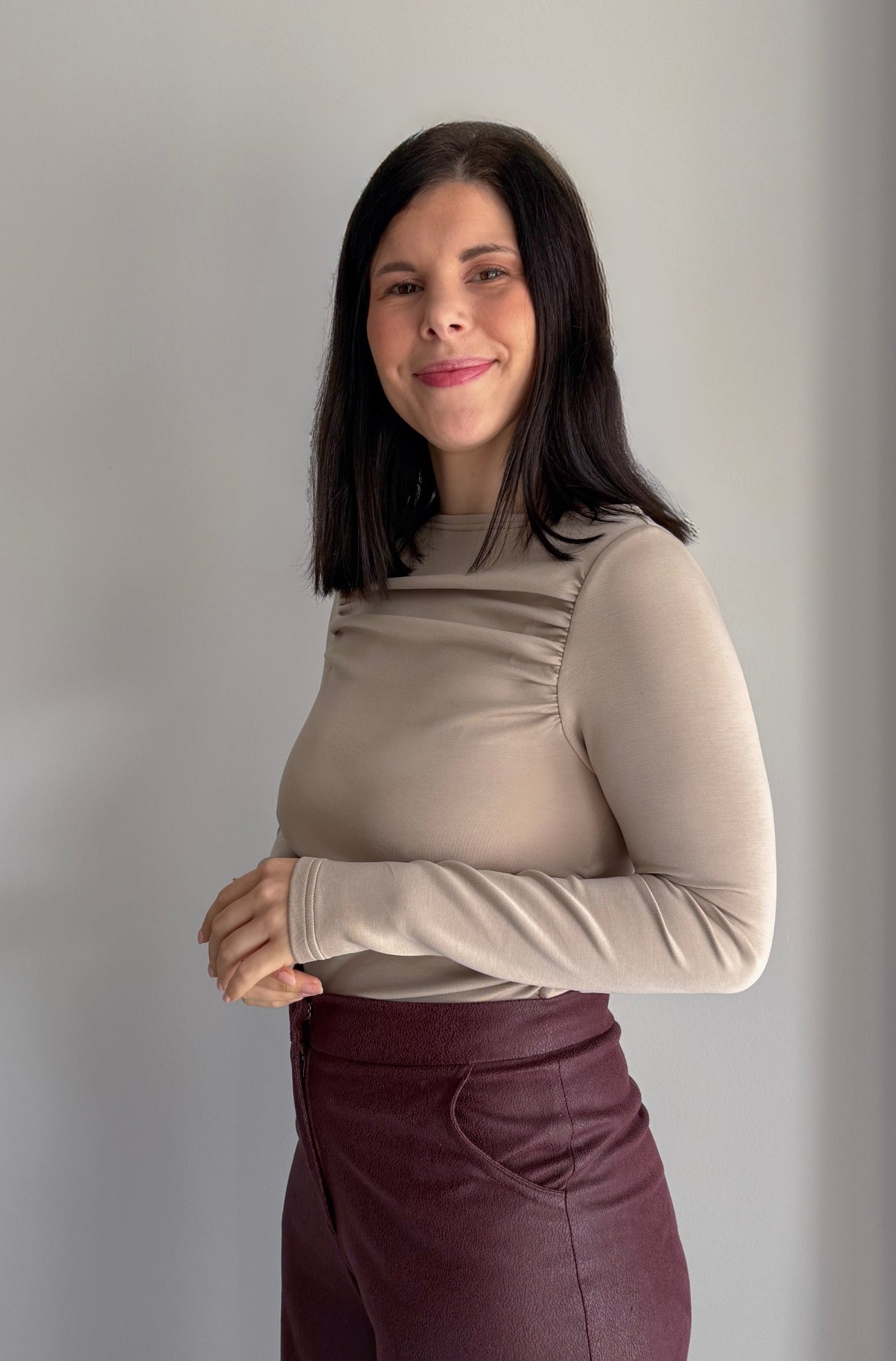 Camisola Drapeada Creme