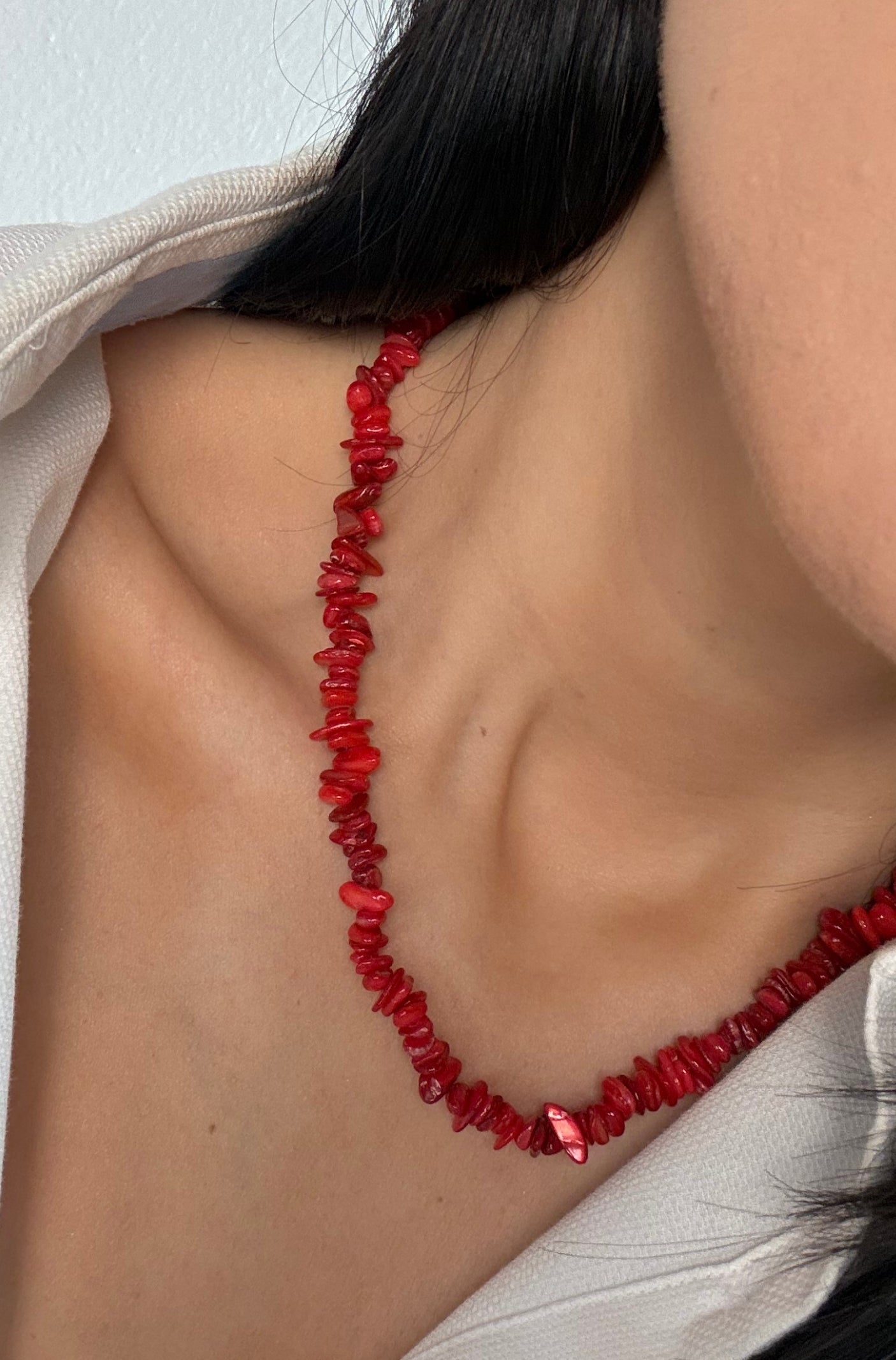 Colar de Pedras Vermelho