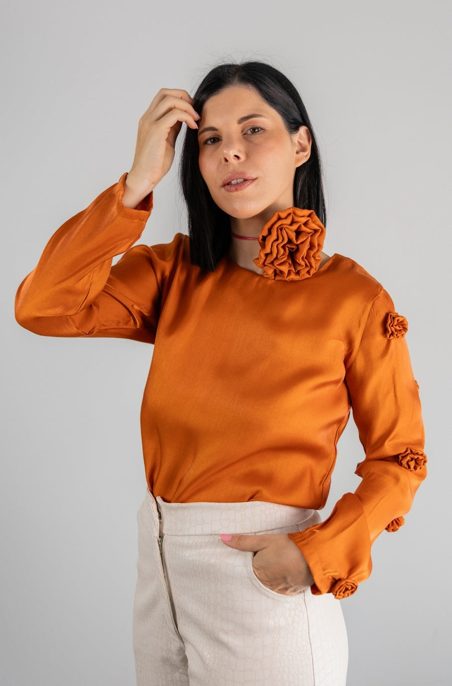 Acessório Flor Laranja