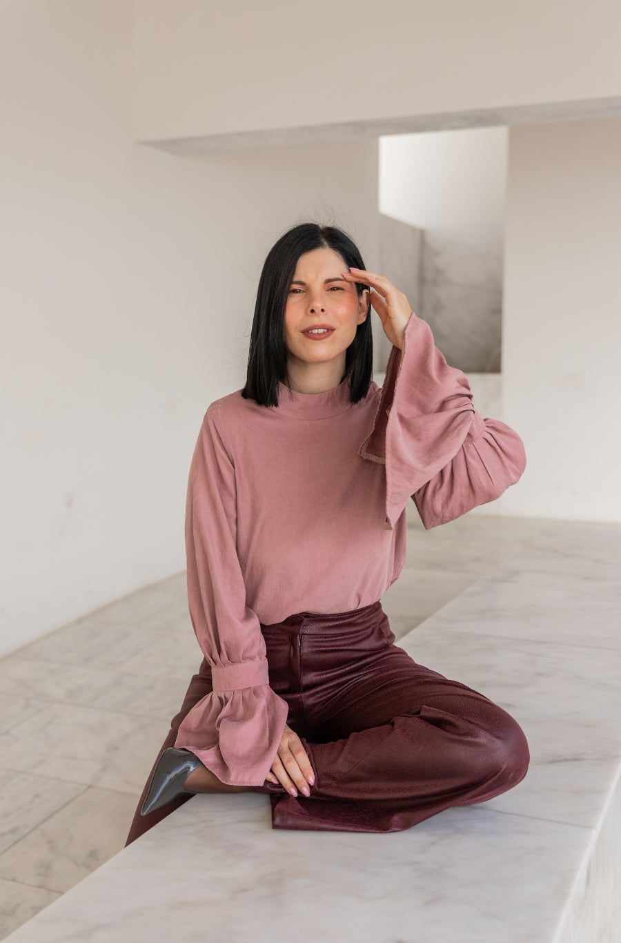 Blusa Pureza Rosa Velho