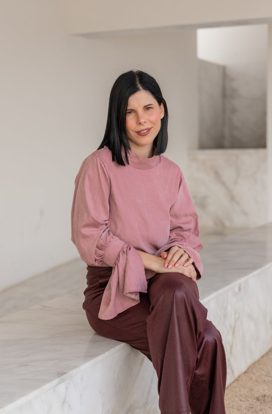 Blusa Pureza Rosa Velho