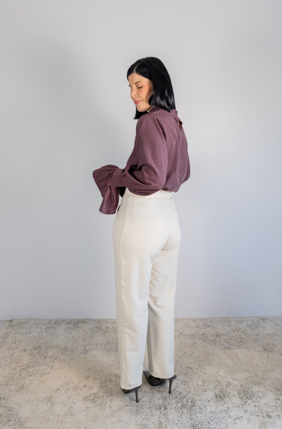 Calças Barrel Creme