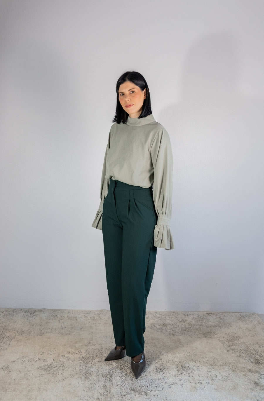 Calças Barrel Verde