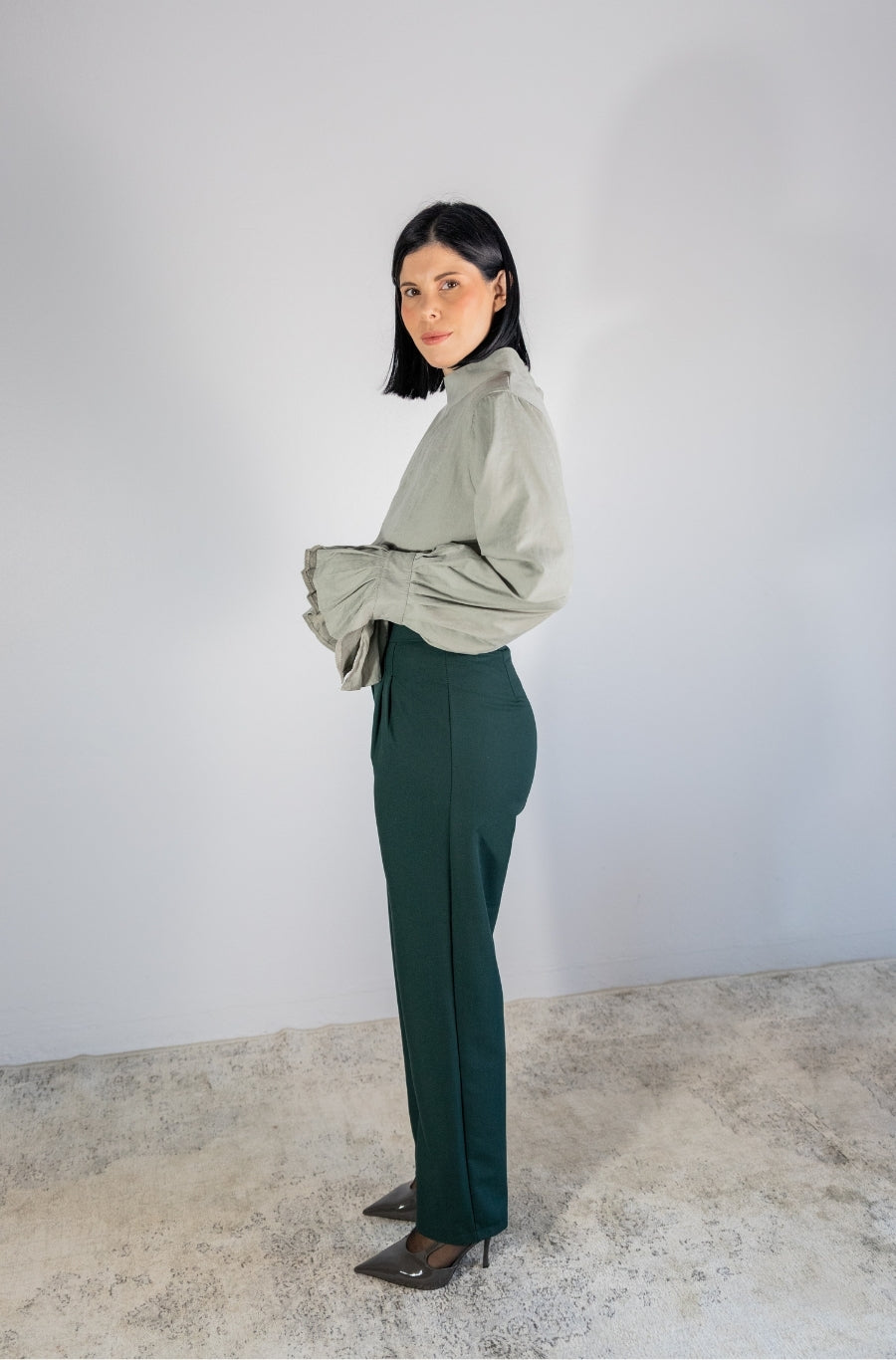 Calças Barrel Verde