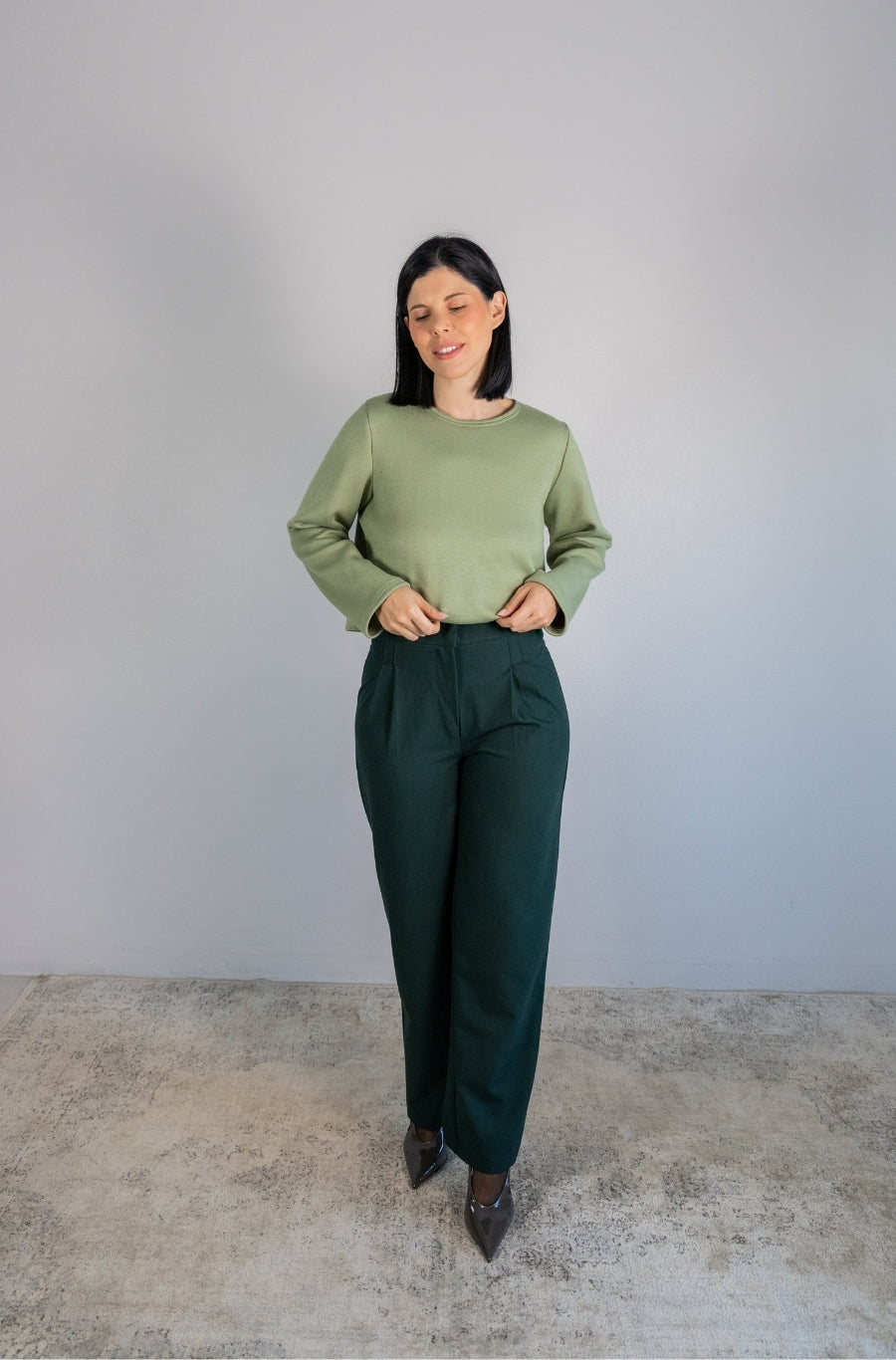 Calças Barrel Verde