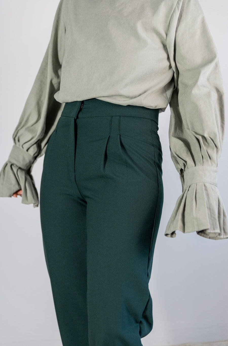 Calças Barrel Verde