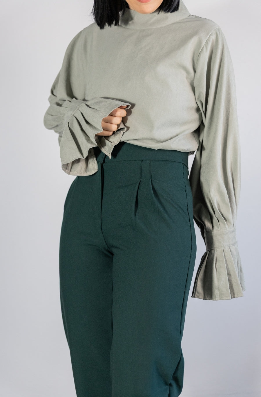 Calças Barrel Verde