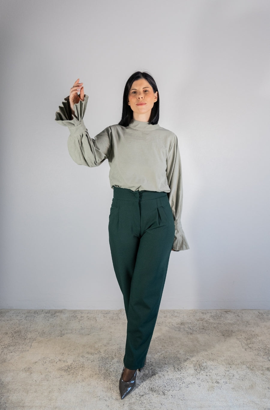 Calças Barrel Verde