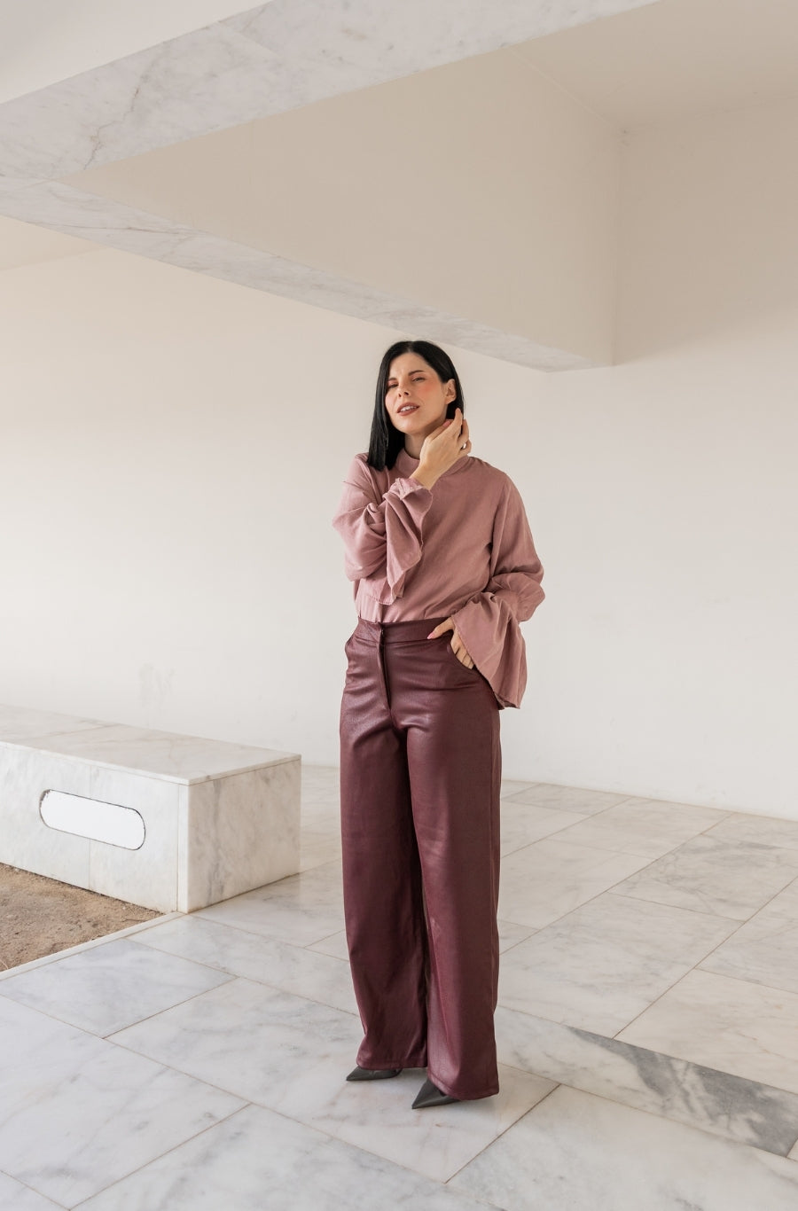 Calças Serena Borgonha