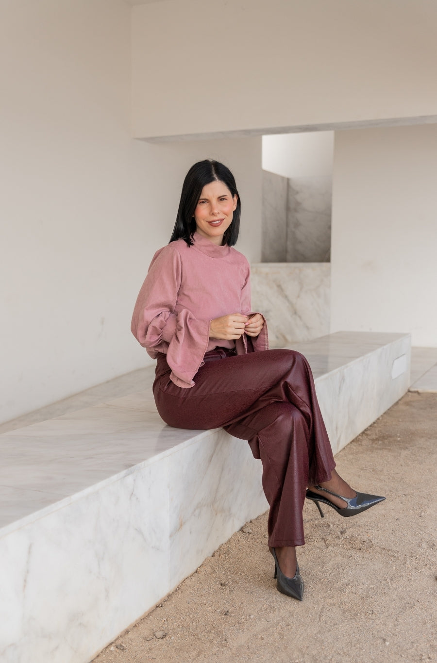 Calças Serena Borgonha