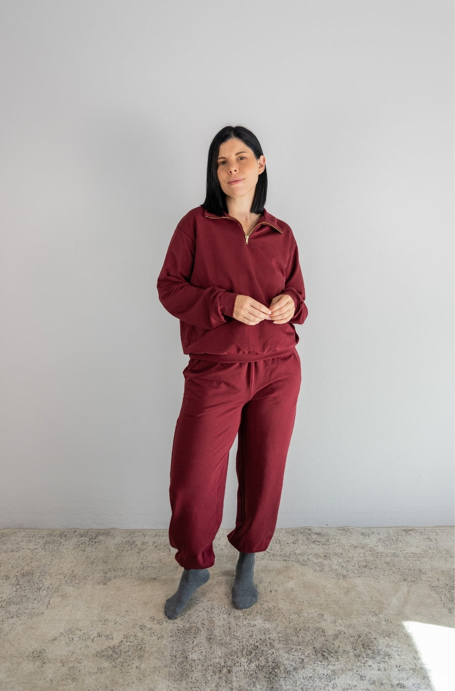 Calças treino Borgonha