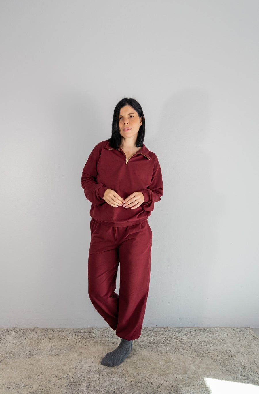 Calças treino Borgonha