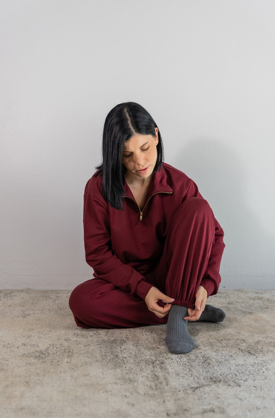 Calças treino Borgonha