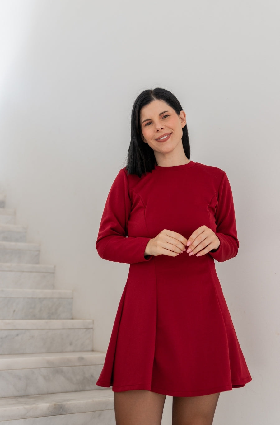 Vestido Rodado Borgonha