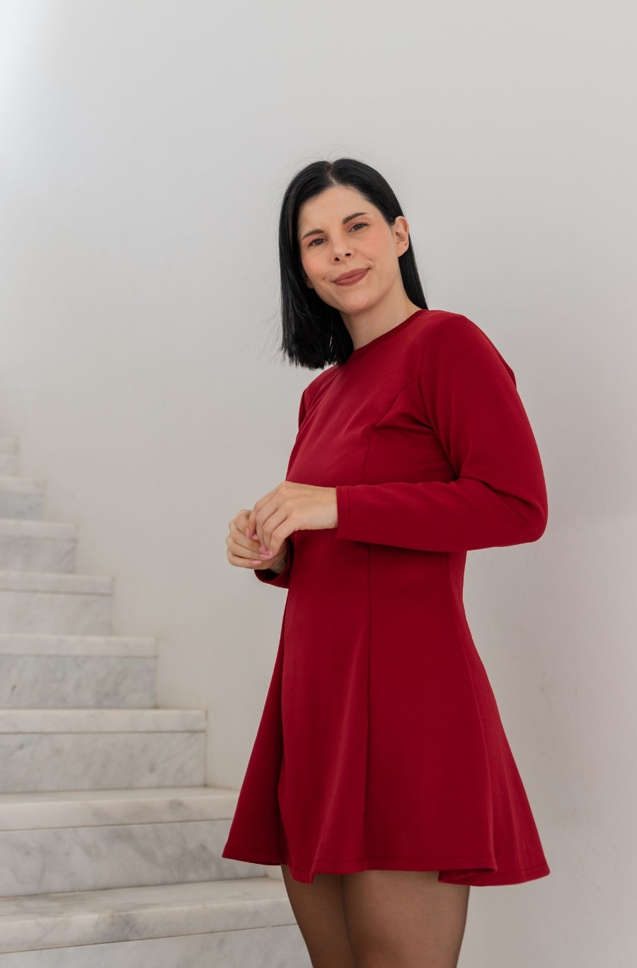 Vestido Rodado Borgonha