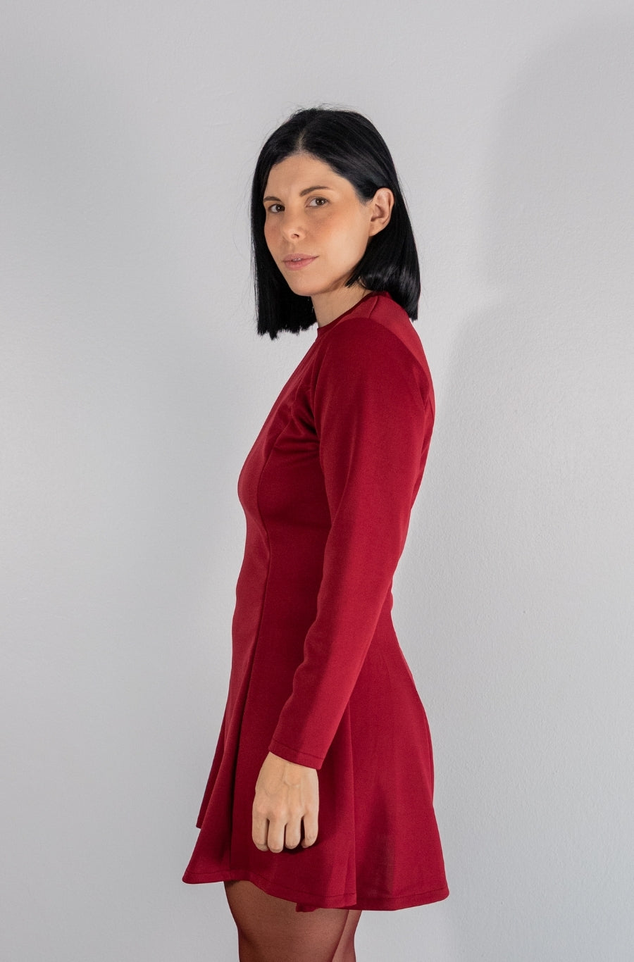 Vestido Rodado Borgonha