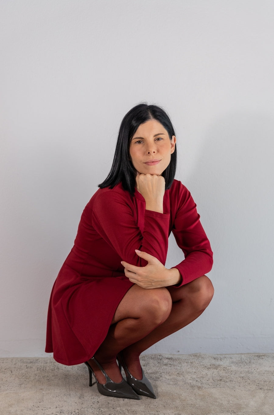 Vestido Rodado Borgonha