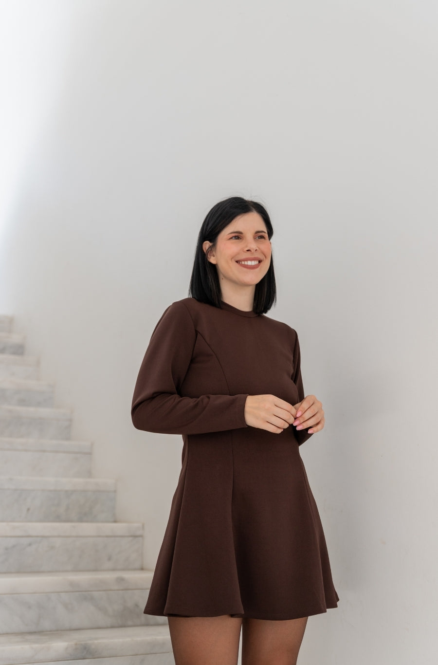 Vestido Rodado Castanho